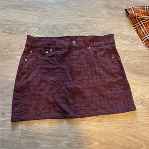 American Eagle Outfitters Red Plaid Mini Skirt